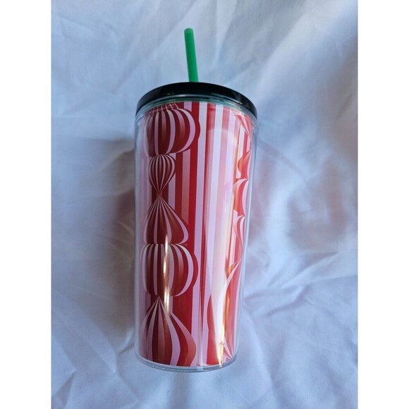 Starbucks 2024‎ 16 oz. Cold Beverage Holiday Thermal Tumbler Red/Pink Ornament - Picture 2 of 5